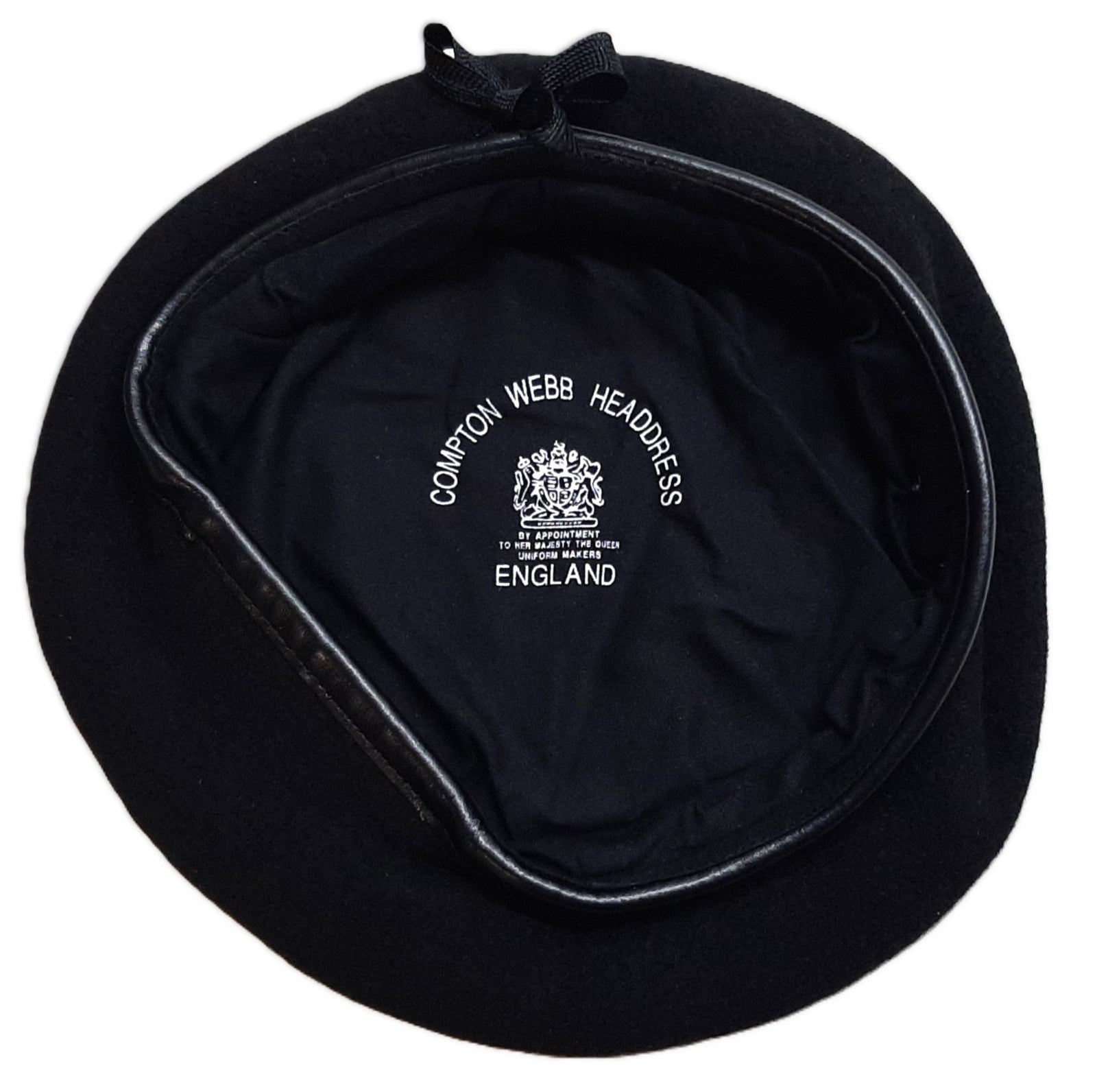 British Berets Compton Webb England Lined Wool Leather Edge 10 x 6 3/4