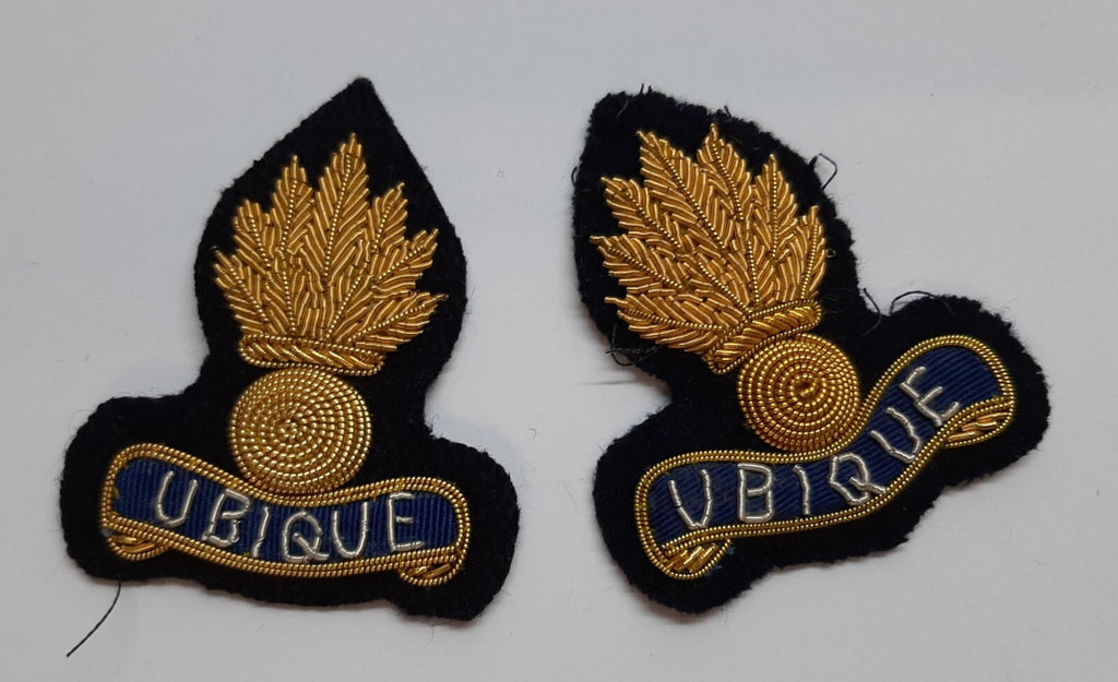 Royal Engineers Mess Kit Badge British Army Black Embroidered OFC Collar Patches