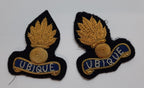 Royal Engineers Mess Kit Badge British Army Black Embroidered OFC Collar Patches