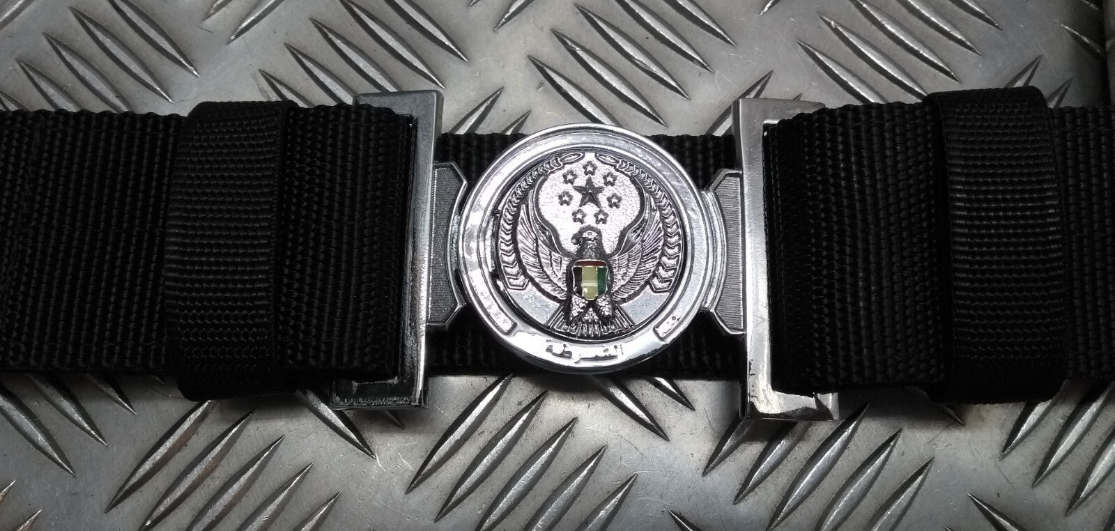 Abu Dhabi Belt Black Nylon With Buckle For Ceremonial & Parade Duties