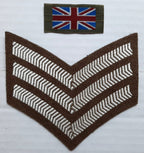 Rank Chevrons FAD British Insignia 3 Bar Sergeant UK Flags 1 Pair