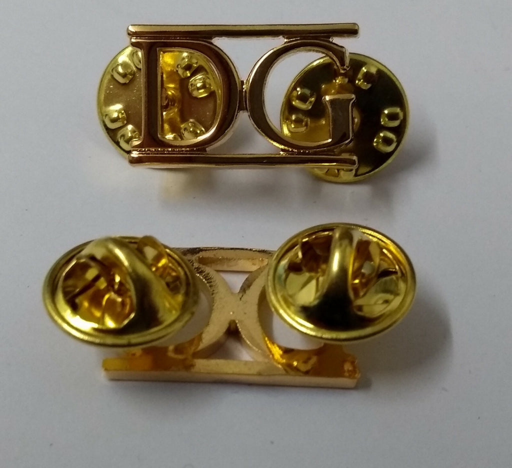 Genuine British Army Issue DG Dragoon Guards Shoulder Title Badges 1 Pair - NEW