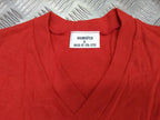 Genuine German 100% Cotton Red Short Sleeve V-neck T-shirt Small, Baumhüter NEW