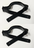 Chin Straps Black 1/2" Adjustable Metal Buckle Chinstraps X2 for Dress Hats