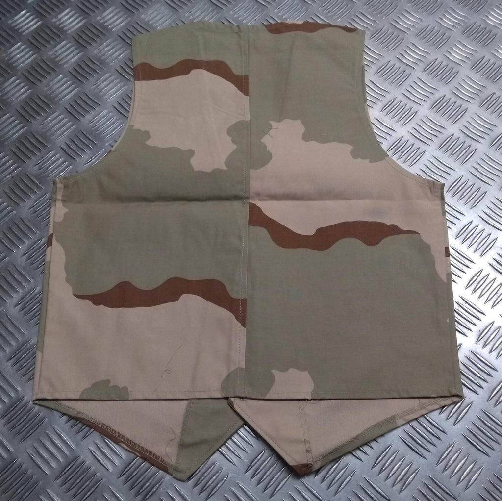 Military Desert Camo Basic Vest Boys / Mens U.S Style Tri Colour Cam Fancy Dress