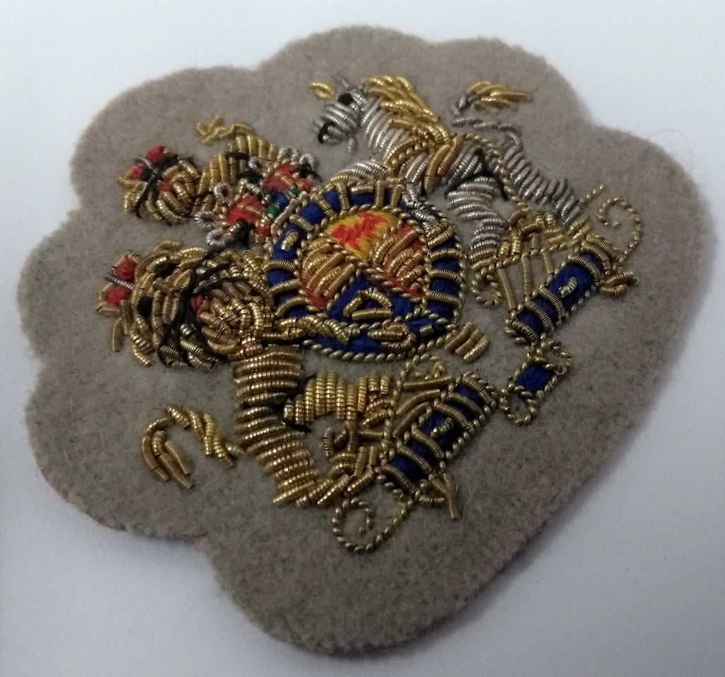 Genuine Vintage British Mess Dress WO1 Coat of Arms Braid Patch ASPS86