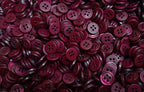 50 Vintage Buttons 4 Hole Shirt / Shank Anchors Pearlesque RED Wine 10.7mm NOS