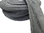 Black Viscose Oakleaf Lace 44mm wide with Jacquard Design, Leaves & Acorns NEW