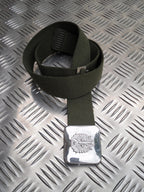 Spanish Army Green Canvas Belt with Silver Buckle - Up to 34" Waist G2