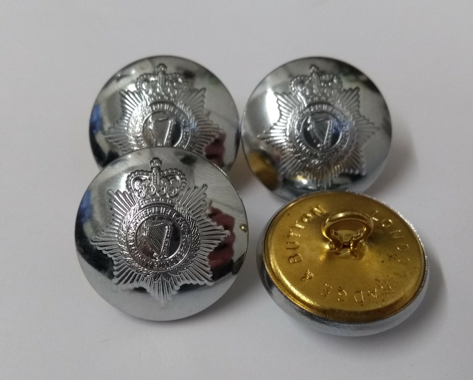 Harp & Crown Star Buttons Large Size Looped Ring Back 38L X4 ASBT230