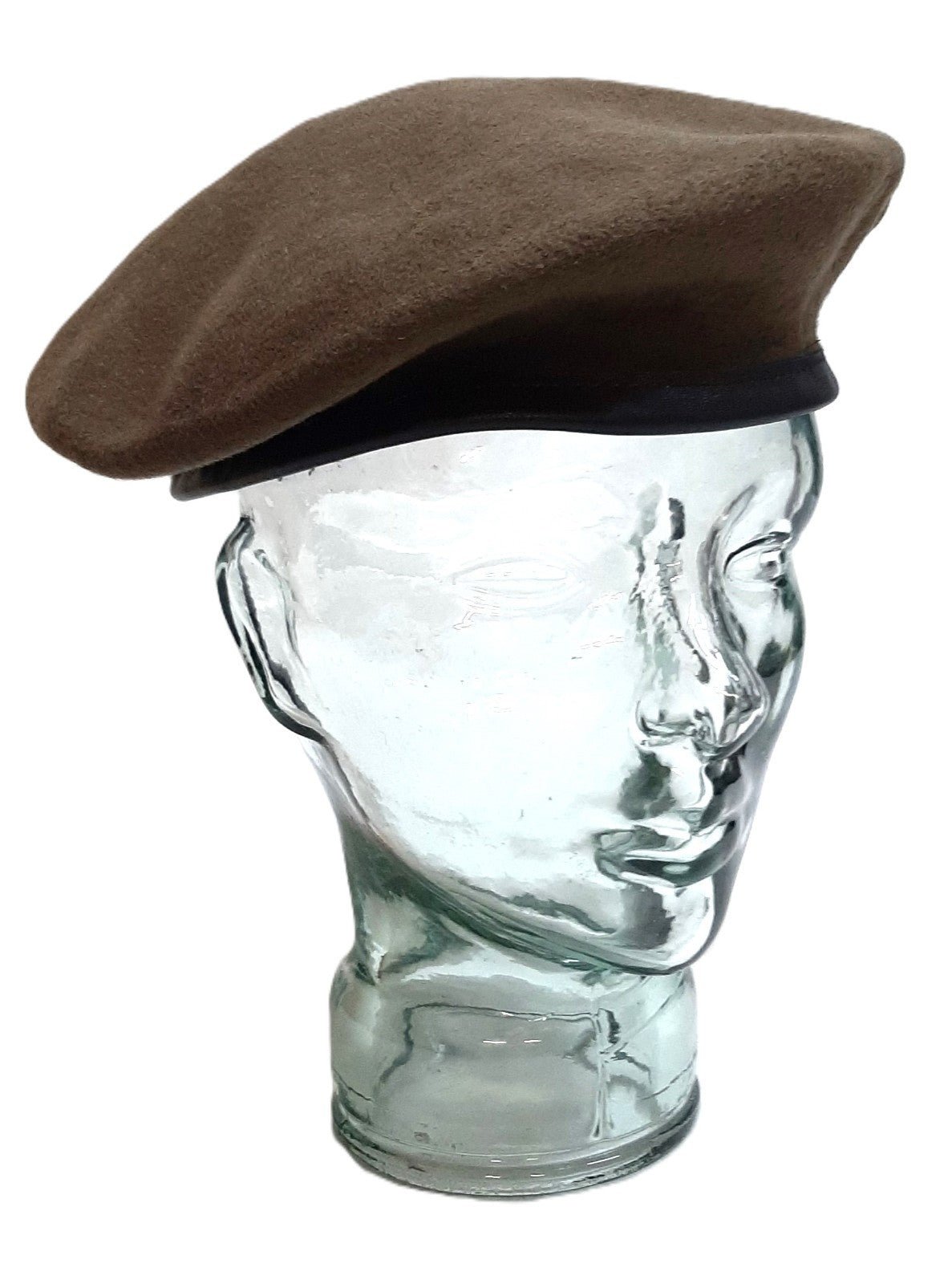 GDS Division Beret Cap 100% Wool Outer with Leather Band Khaki Size 59cm