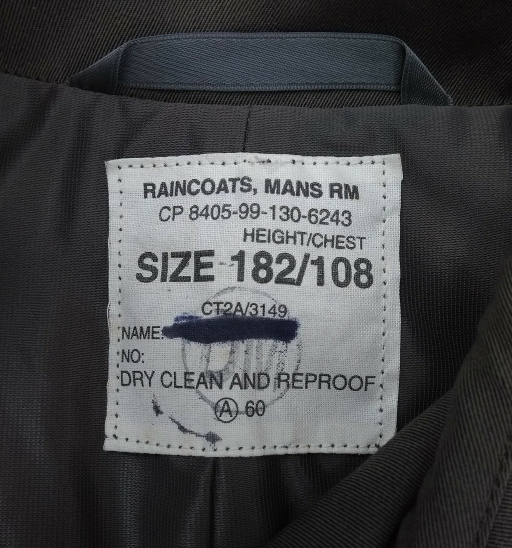 RM Raincoat Genuine Vintage British Marines Green Single Breasted - Asst Sizes