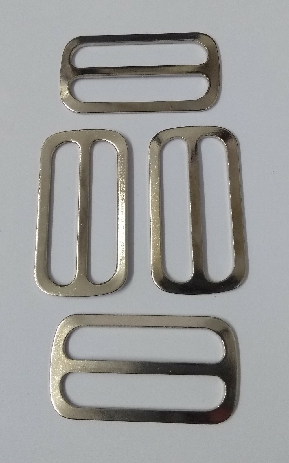 Genuine British Made Chrome Small Belt Strap Slider Adjusters X4 STD128