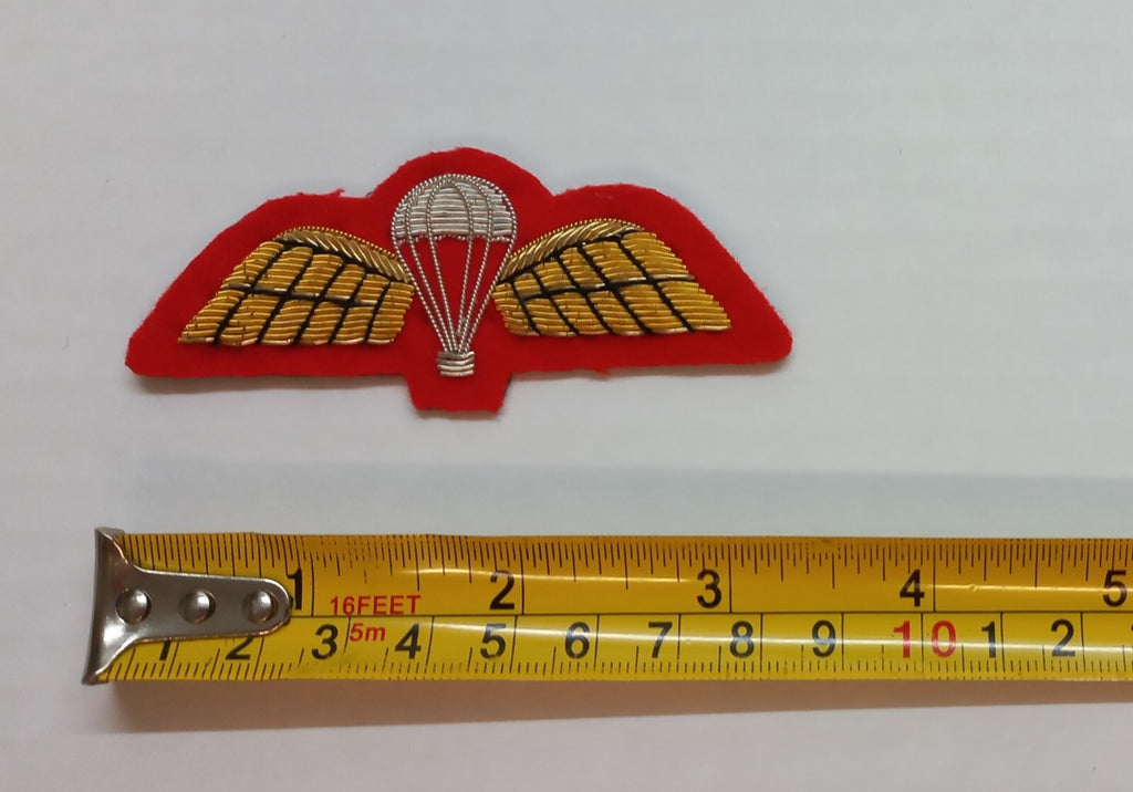 No1 Para Wings Badge Arm Patch Red British Embroidered Braided Red Back