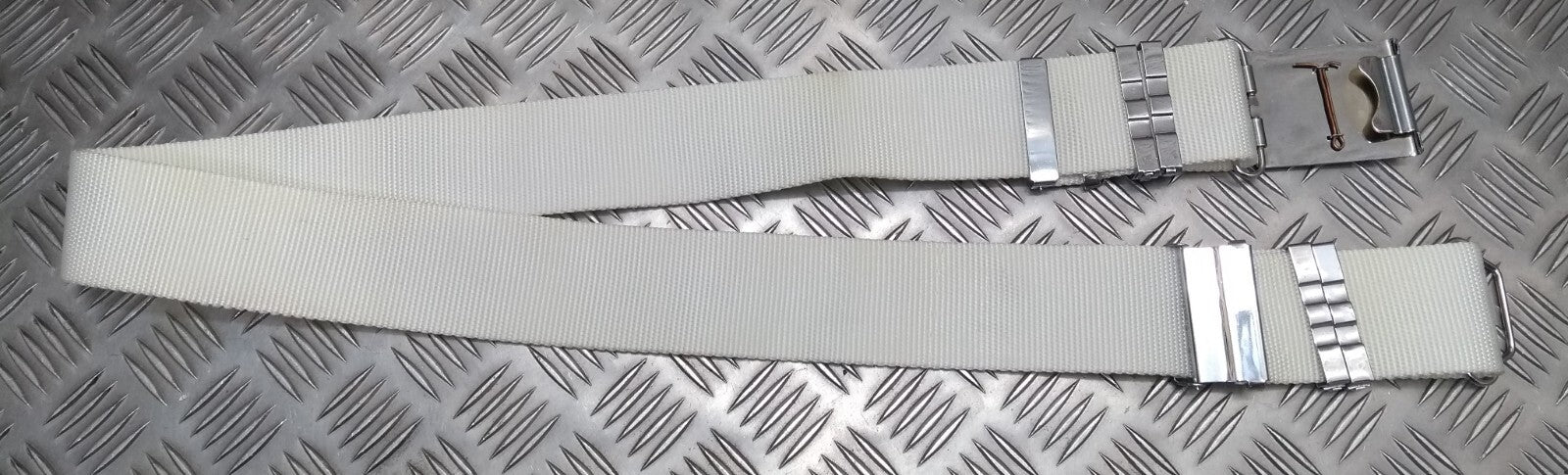 Abu Dhabi Belt White Nylon With Buckle For Ceremonial & Parade Duties