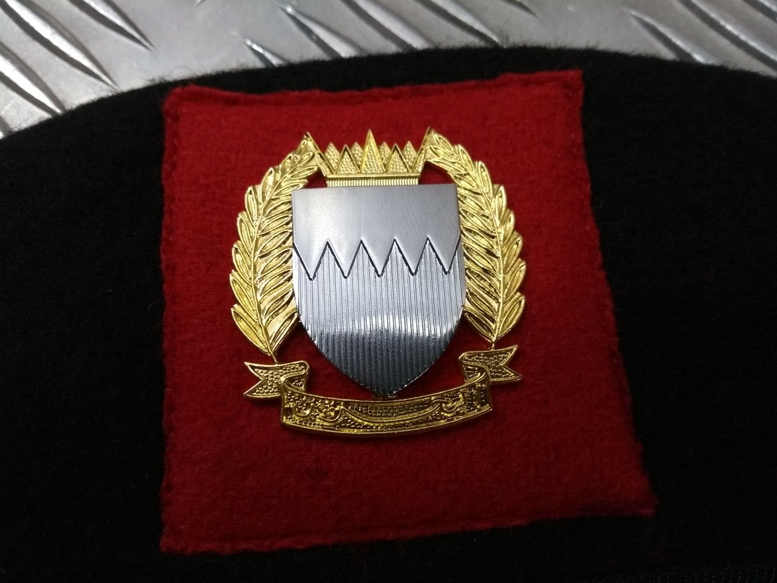 Black Wool Beret H&S With Badge Size 57cm NEW