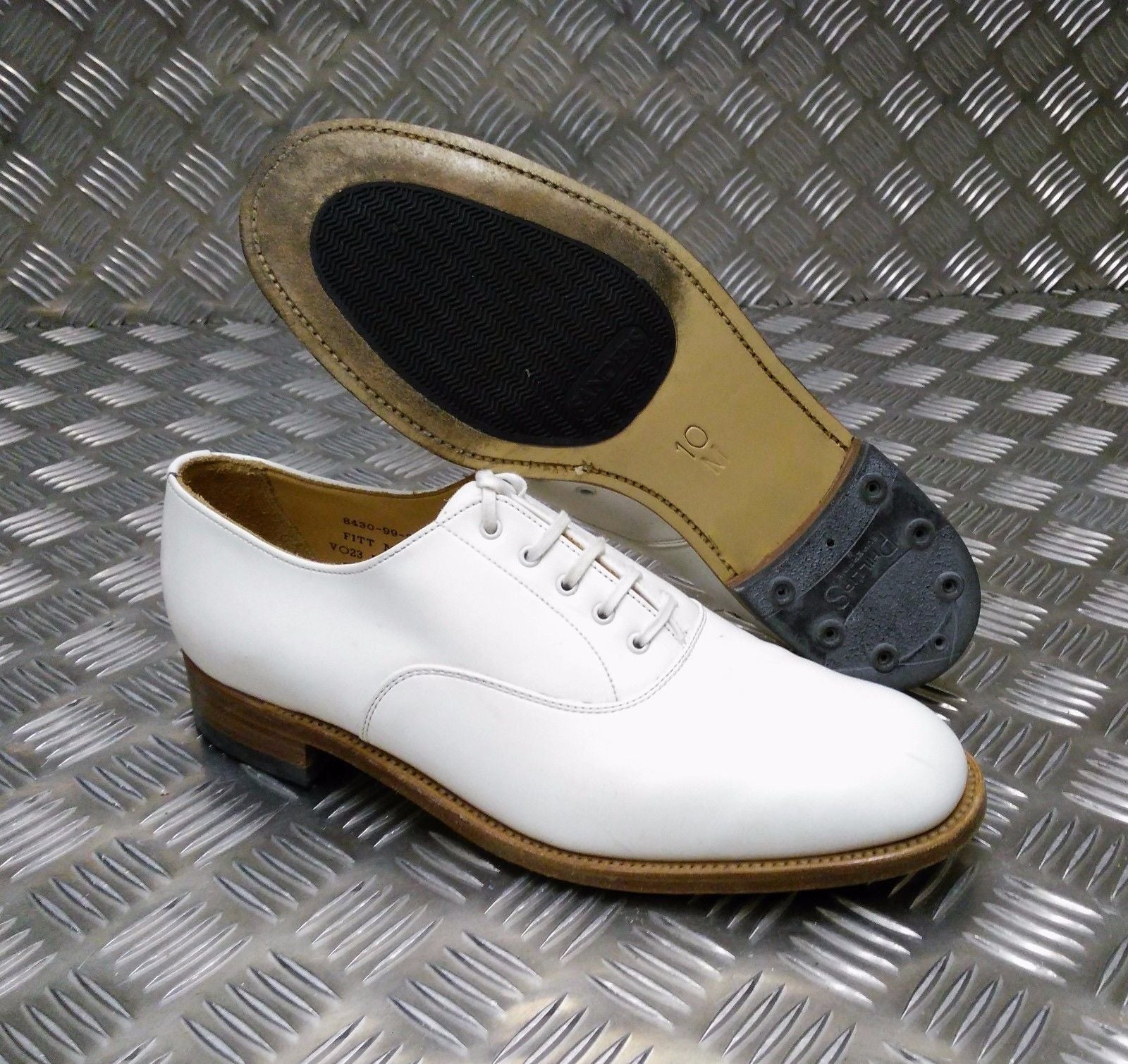 British Navy White Leather Parade / Dress Shoes Mens - Assorted Sizes