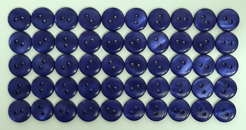 100 Vintage Buttons 2 Hole Shirt / Shank Anchors Pearlesque Mid Blue 11.4mm NOS