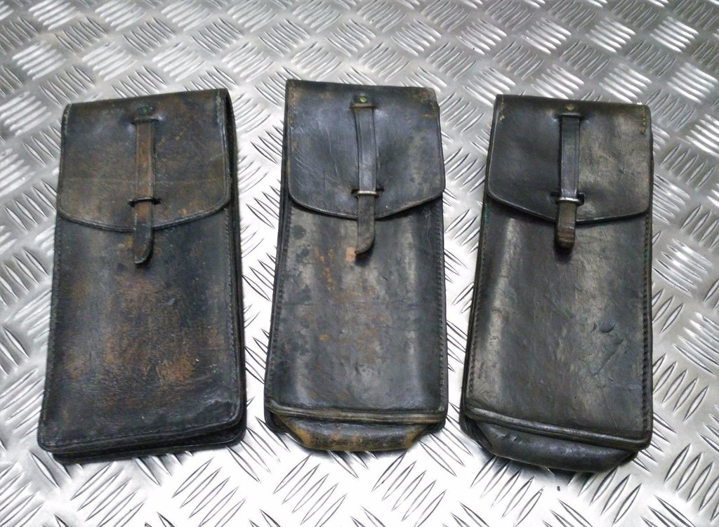 Vintage Issue Long Leather Ammo / Utility Pouch Various Shades