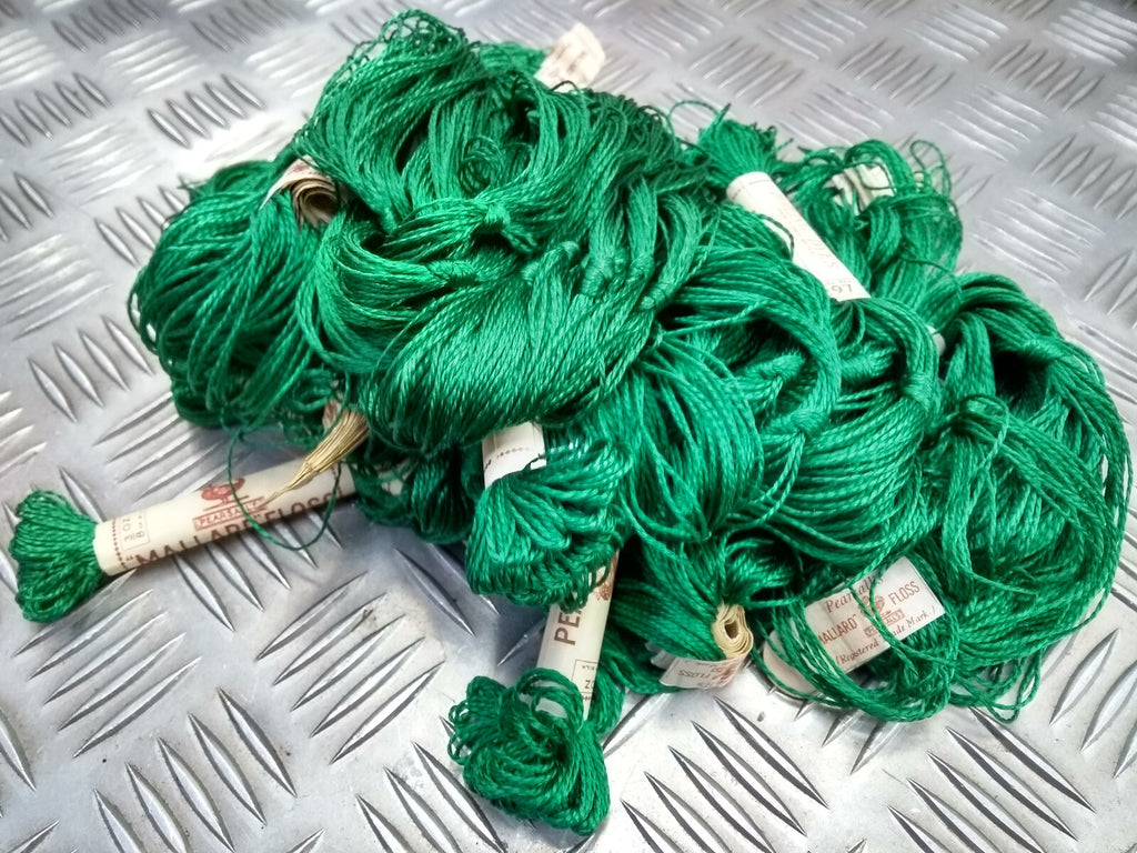Vintage Mallard Floss Pure Silk Boiling Dyes No297 Emerald Green Pearsall's