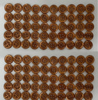100 Vintage Buttons 4 Hole Shirt / Shank Anchors Pearlesque Brown 10.5mm NOS