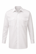 White Security Shirt Long Sleeve With Epaulettes Style Collar 21.5"