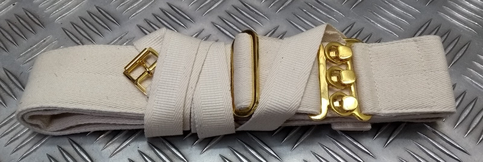 RAF Royal Air Force Ceremonial Belt Off White Canvas With Shoulder Cross Strap Max 43"