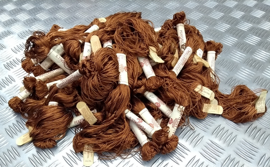 Vintage Mallard Floss Pure Silk Thread Boiling Dyes No7a Brown Pearsall's