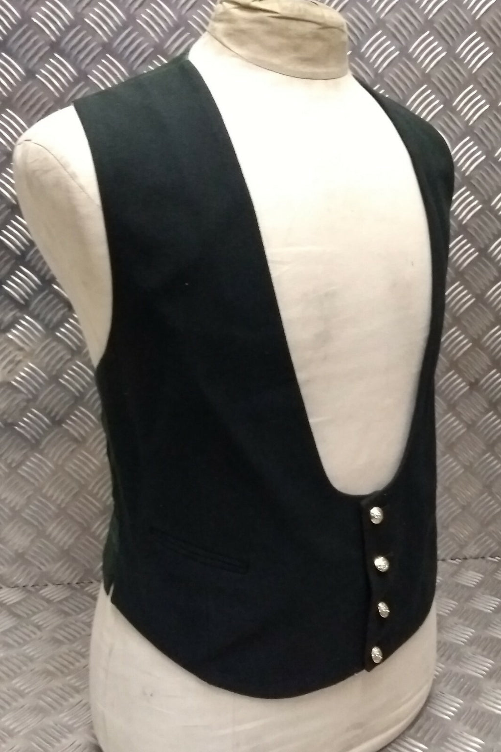 British Army Issue Green Mess Dress Waistcoat With Intelligence Corps Buttons