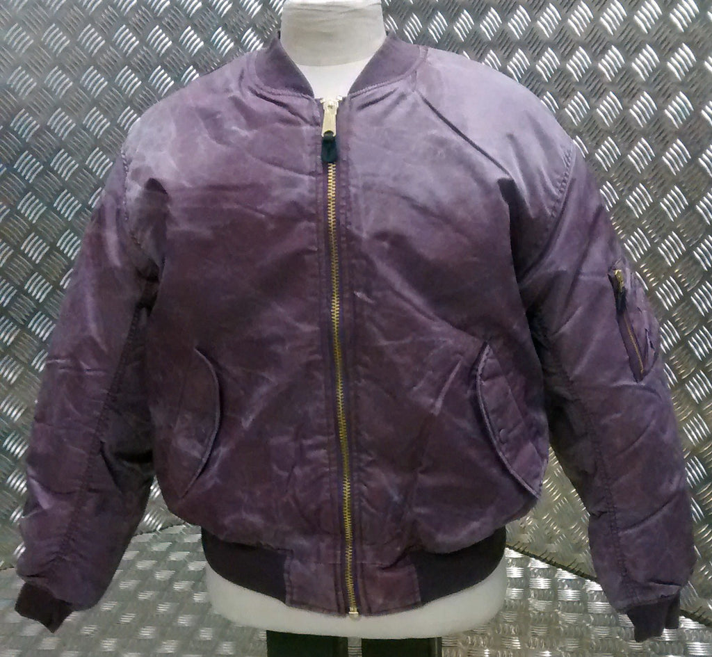 MA1 US Military Style Bomber Jacket Maroon Stone Washed - NEW