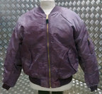 MA1 US Military Style Bomber Jacket Maroon Stone Washed - NEW