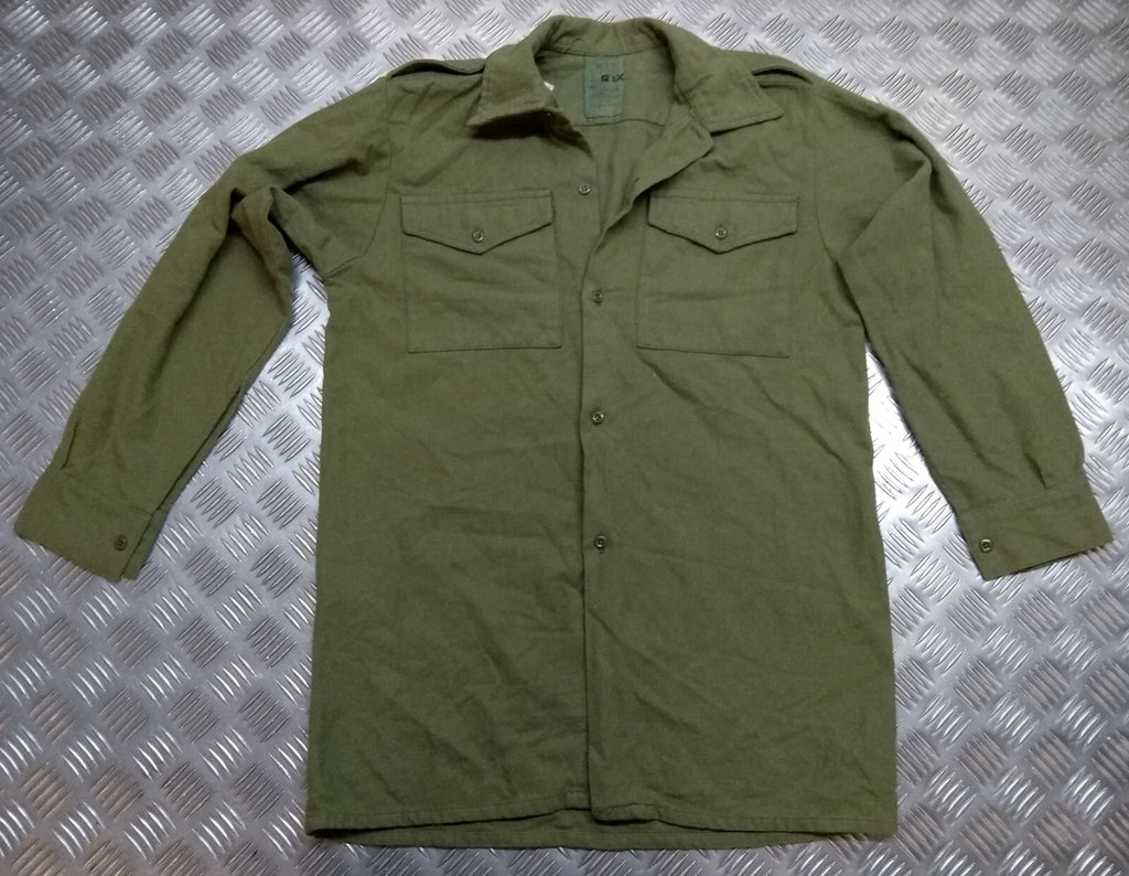 Vintage Combat Shirt British Olive Drab / Green Heavy Woolly Drill