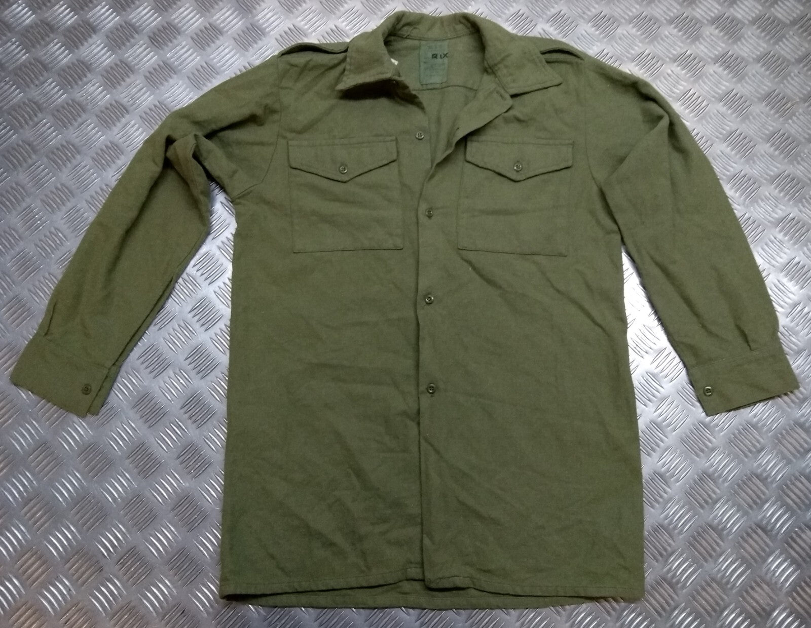 Vintage Combat Shirt British Olive Drab / Green Heavy Woolly Drill