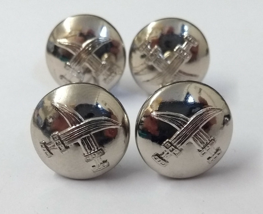 Genuine British Made Bahrain Obsolete Insignia Chrome Prong Buttons X4 ASBT234