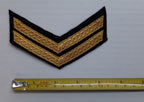 Mess Kit Chevrons Corporal 2 Gold Bar Black British Army Pattern CPL Rank