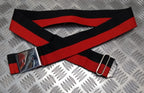 Two Tone Stable Belt Red & Black 62mm With Chrome Plate Buckle No 44"