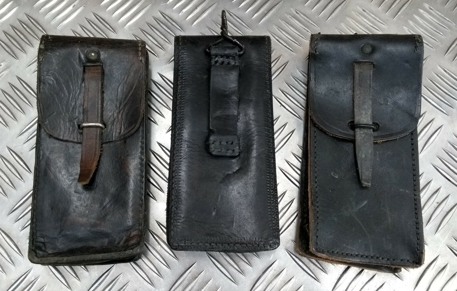 Vintage Issue Leather Utility Pouch With Belt Loop & Ring