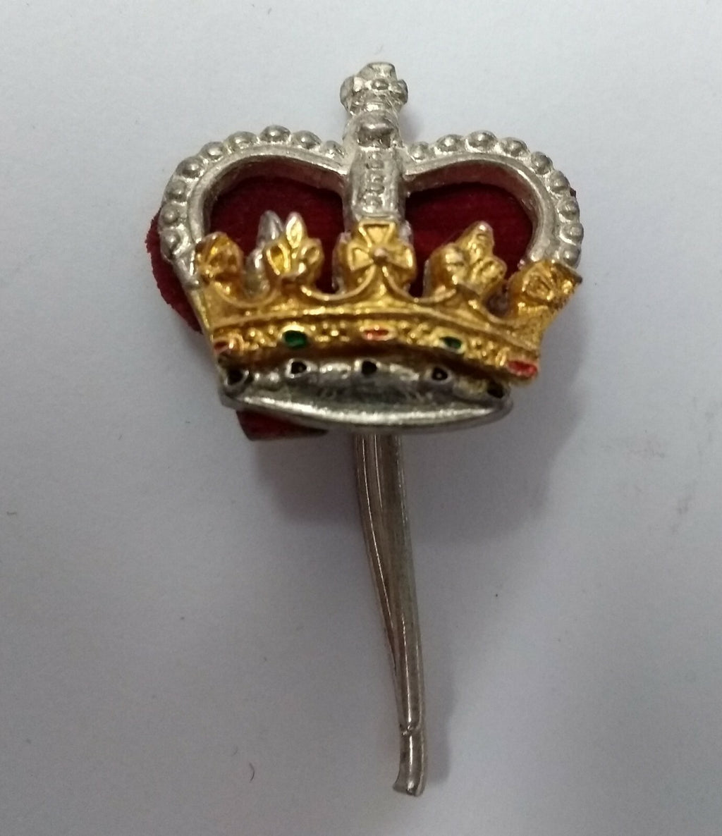 Genuine Vintage British Issue St Edwards Crown Metal Badge Major Rank