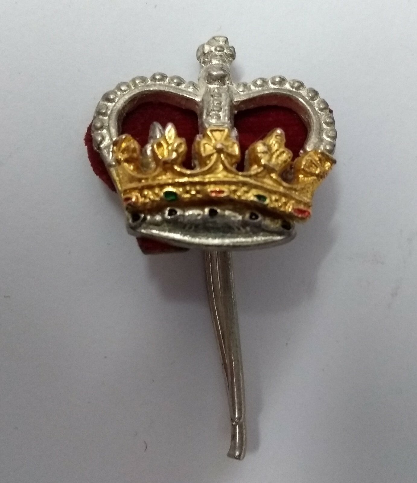 Genuine Vintage British Issue St Edwards Crown Metal Badge Major Rank