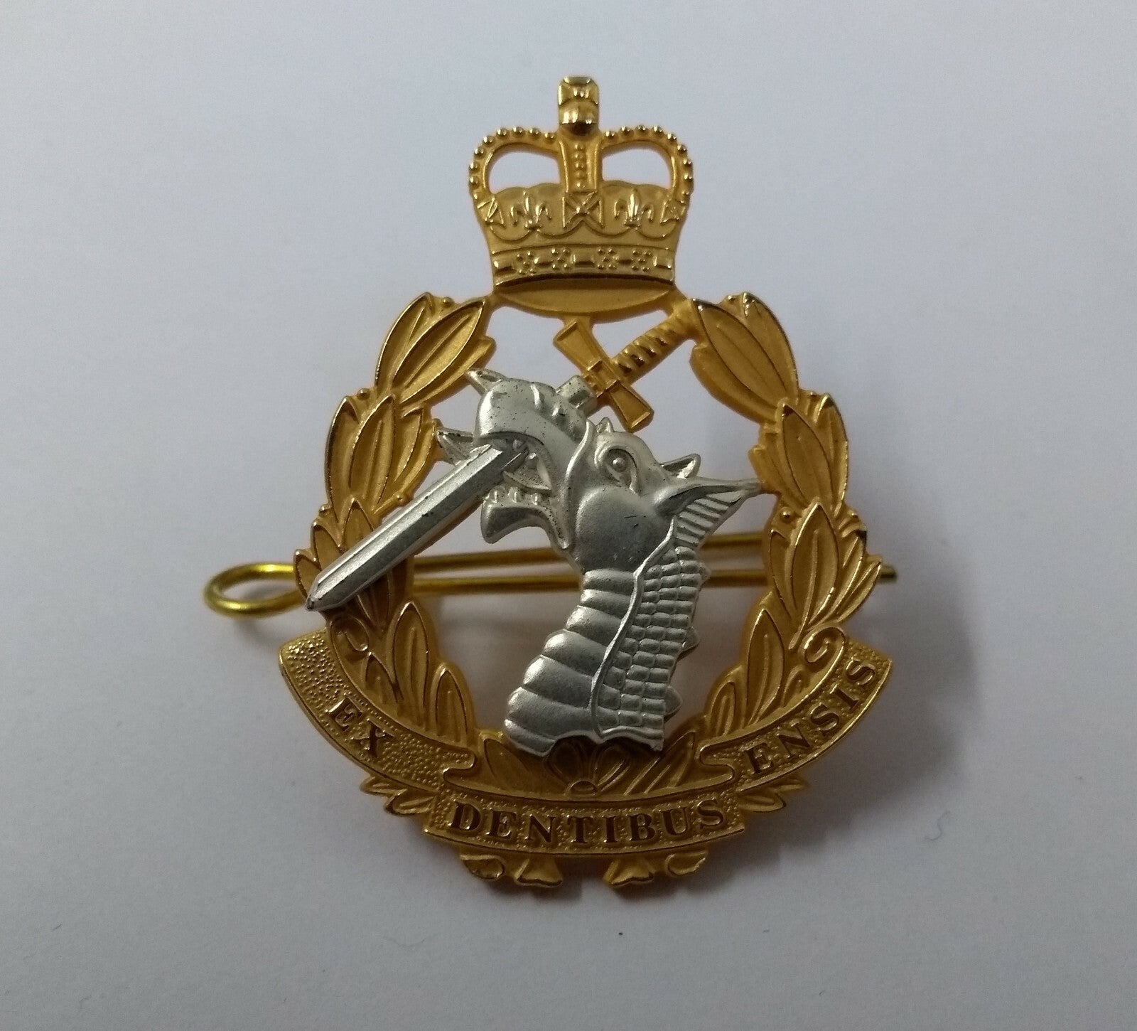 Genuine British Army Officers Gilt RADC Dental Corps issue Insignia Hat Badge
