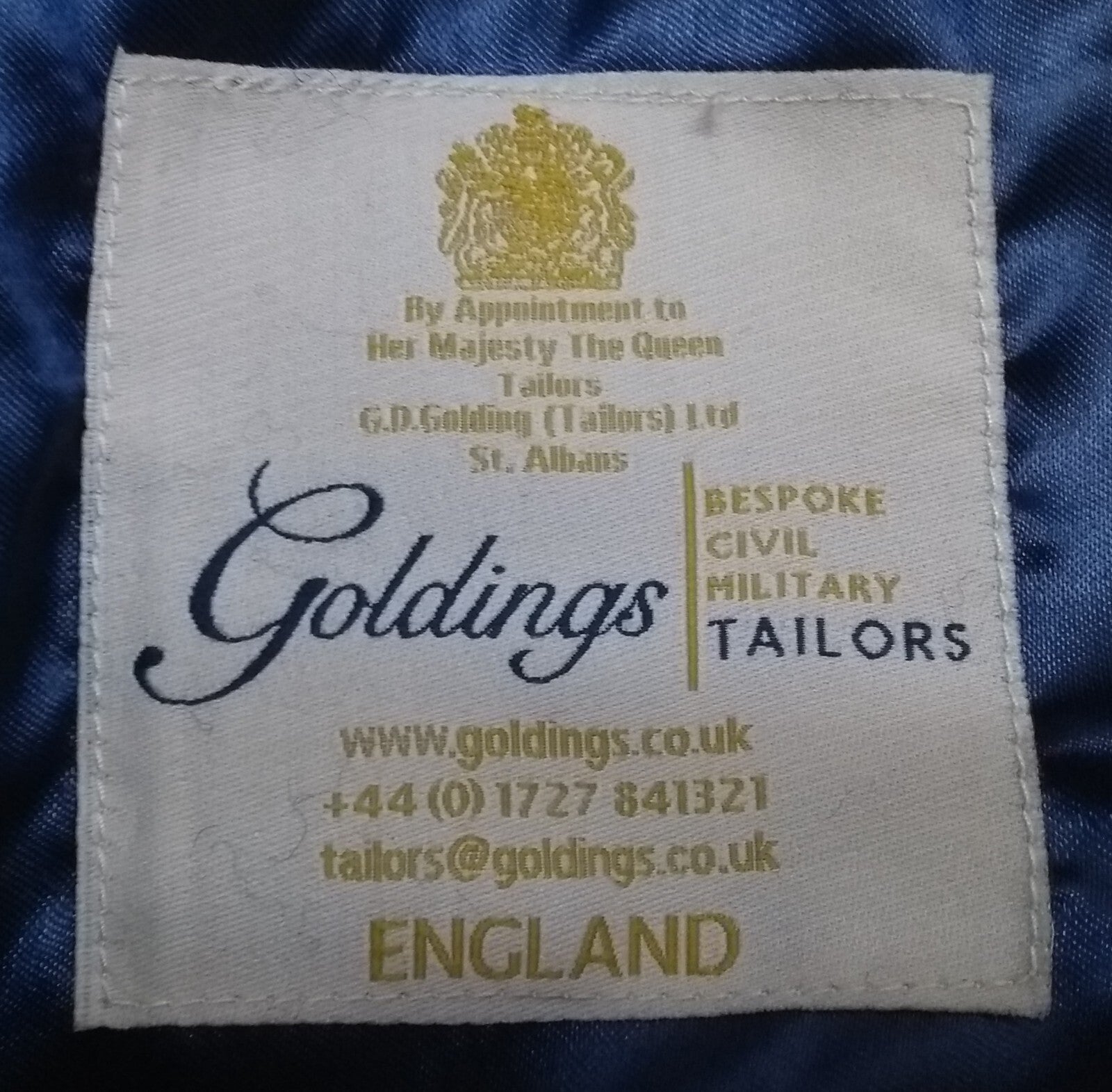 Navy Blue Beret Goldings Army Pattern Wool / Silky Lining & Petersham Trim 59cm