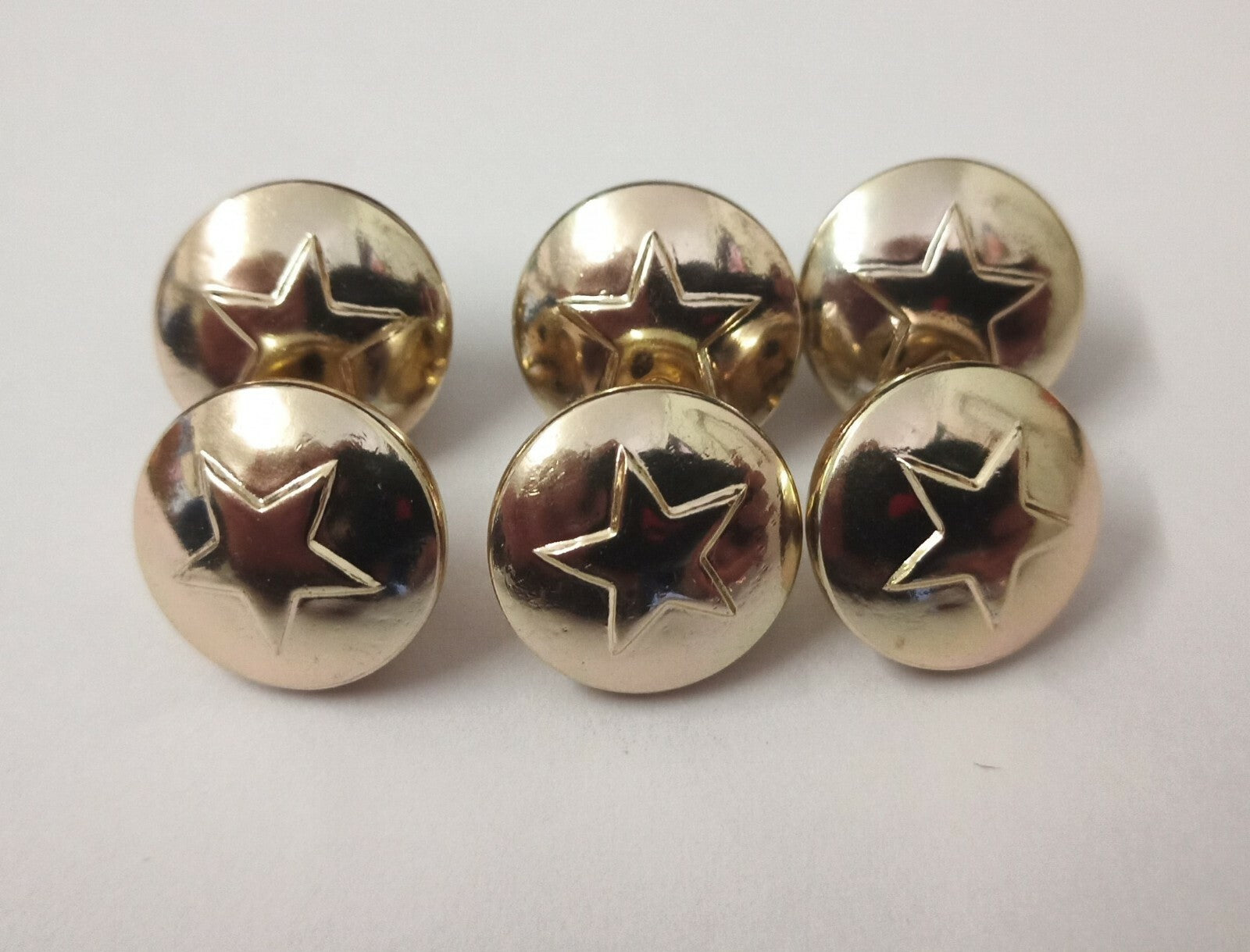 5 Point Star Insignia Buttons Made in the UK Loop Back Buttons 13mm V533 X6