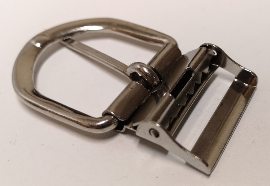 Chrome Colour Belt Buckles Single Prong Strap Slider Toothed