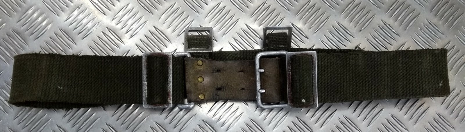 Vintage Belt M39 M40 WWII Type Webbing Load Carrying Leather Canvas Grade 2