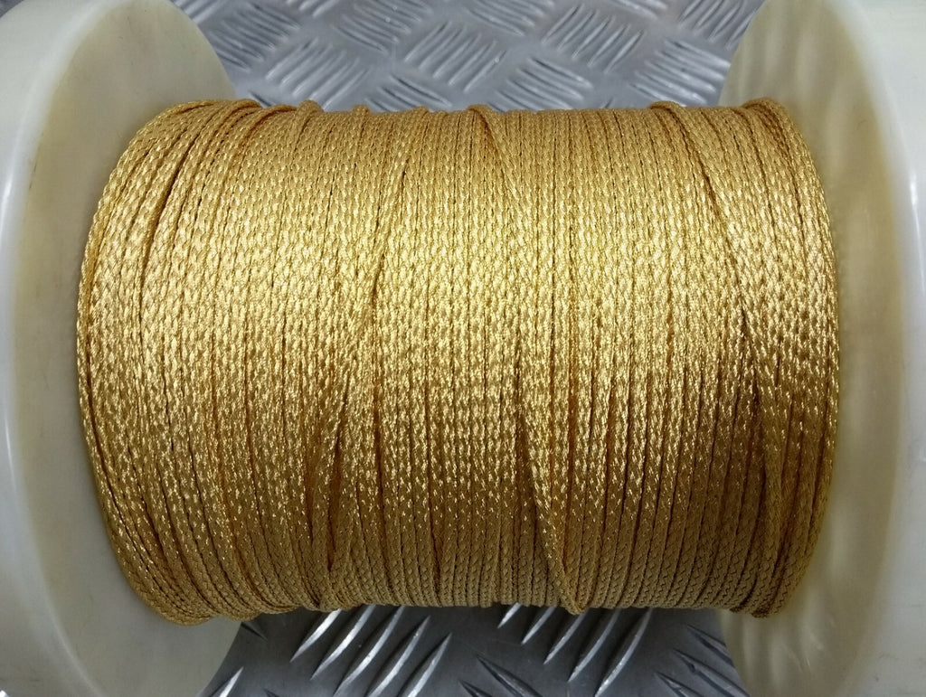 Genuine British Made Issue Dark Gold Mylar 3mm Tubular Cord NEW