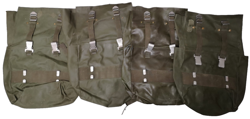 Vintage Army Issue Heavy-duty Backpacks x4 & Belts x4 Heavy Wear with Defects