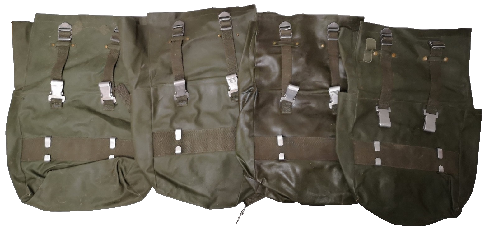 Vintage Army Issue Heavy-duty Backpacks x4 & Belts x4 Heavy Wear with Defects