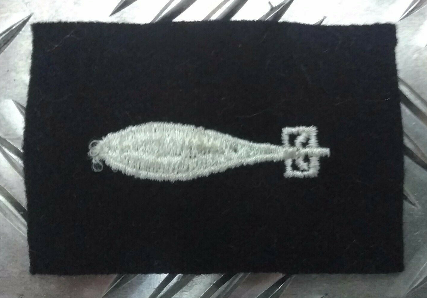 USN Vintage United States Navy Torpedoman White on Black Felt Patch - NEW