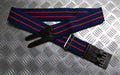 MPGS Stable Belt AGC Blue With Red Stripes Double Leather Straps Adjust Max 44"