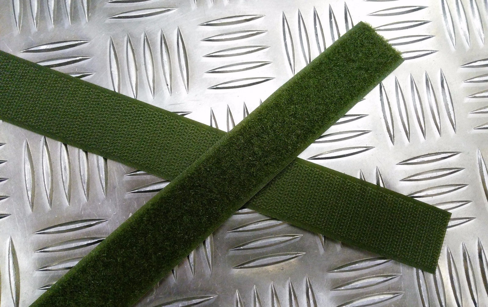 Genuine British Olive Green 15mm or 30mm Rip n Grip Hook & Loop Sewing Strips